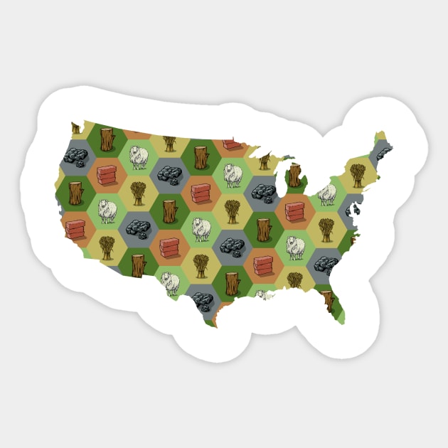 United States of America Map Board Games Sticker by adamkenney